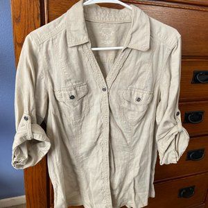 Sonoma 3/4 Sleeve Button-Down Blouse